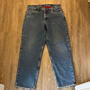 Baggy Blue Jeans with Soft lined red interior